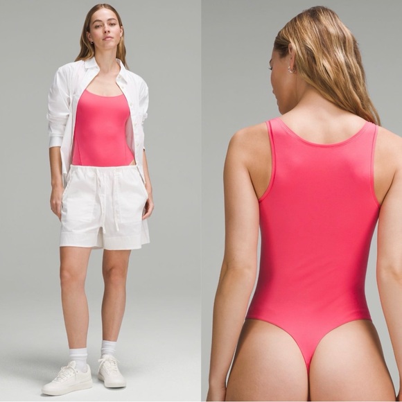 NWT Lululemon Wundermost Square Neck Sleeveless‎ Bodysuit Glaze Pink W1ES1S - Picture 1 of 14